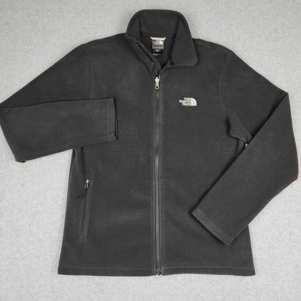 The North Face Fleece Jacket Men's Size Small Black Full Zip Mock Neck